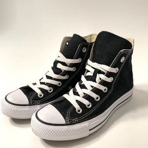 Black and White hightop converse